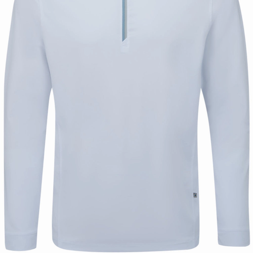 Effortless Fashion fringe accents Ping Latham 1/2 Zip Pullover - White
