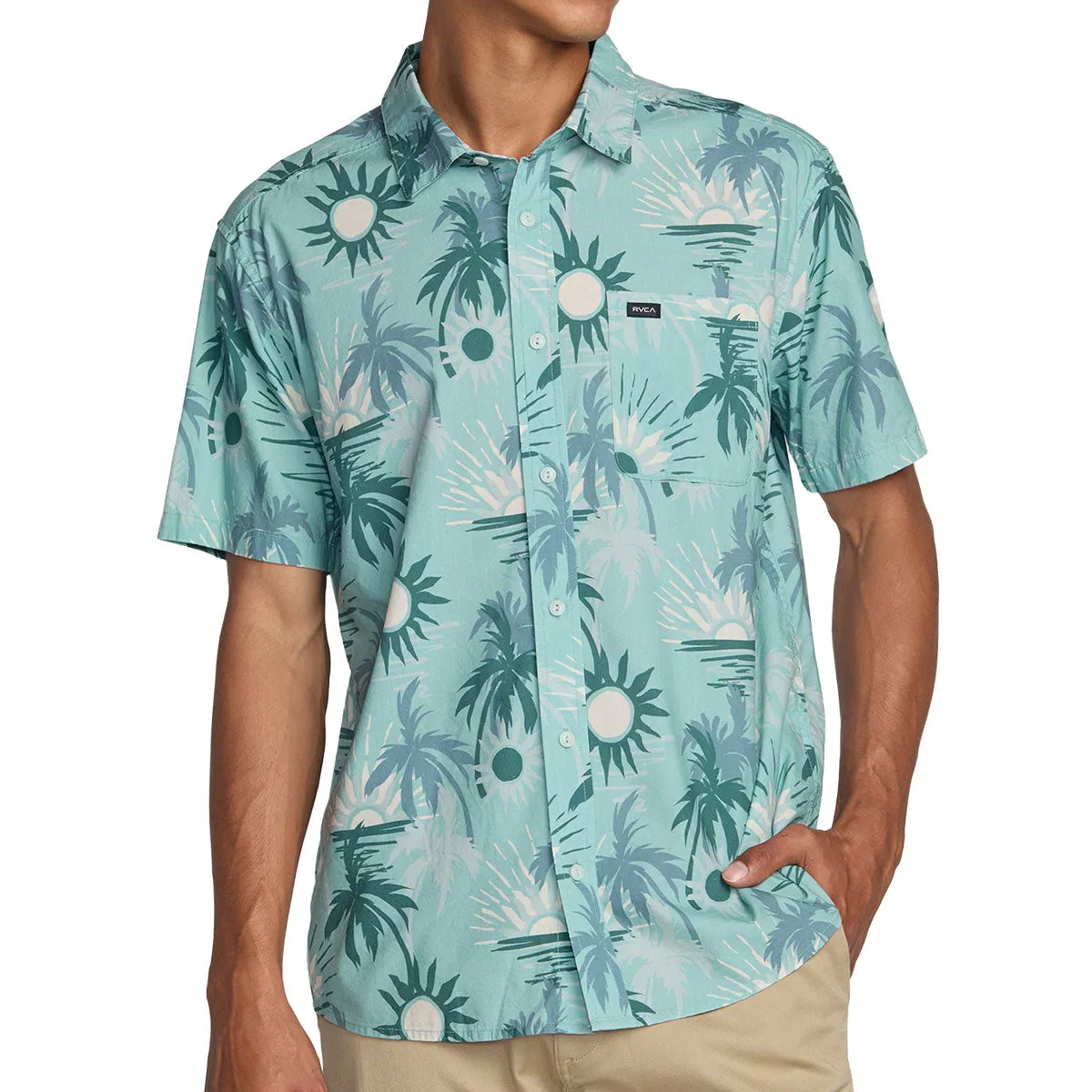 RVCA Sunsets Shirt - Blue Haze Wrinkle Resistant Material