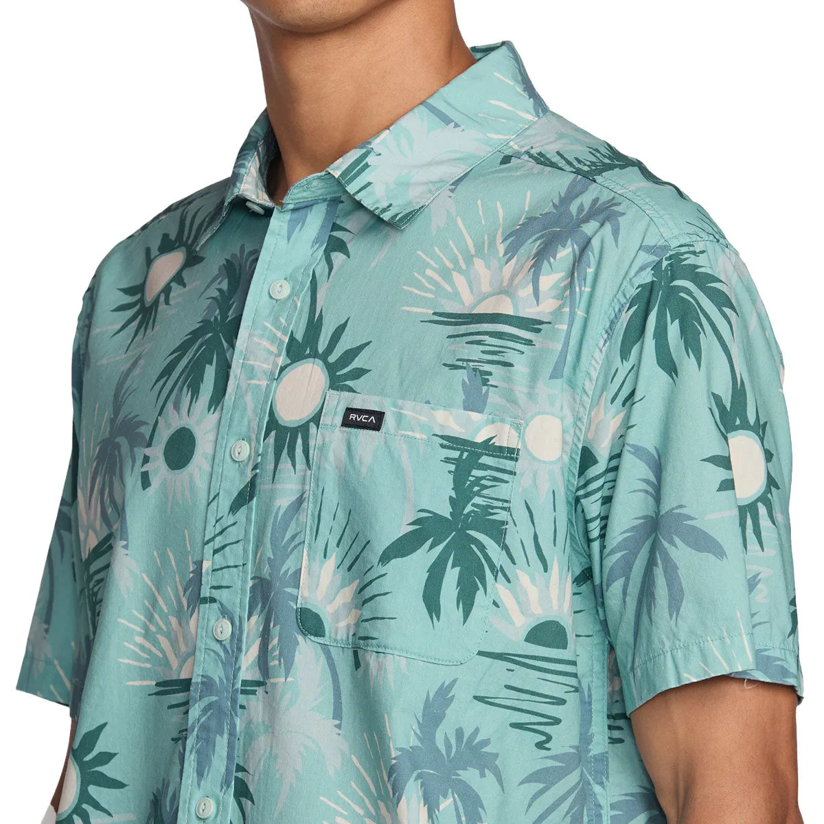 RVCA Sunsets Shirt - Blue Haze Relaxed Comfort Streetwear