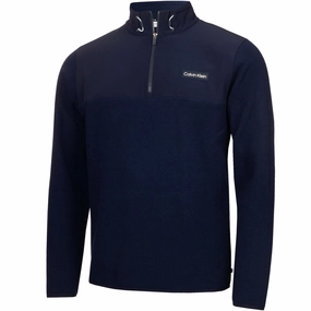 Effortless Hoodie Calvin Klein Hybrid Polar Fleece - Evening Blue