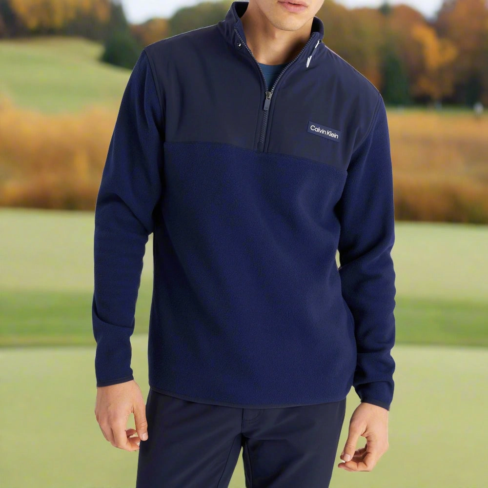 Smart Design snap buttoned Calvin Klein Hybrid Polar Fleece - Evening Blue