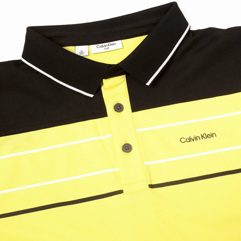 Calvin Klein Blackwater Polo Shirt - Acid Yellow Sleek Fit Fun and Playful