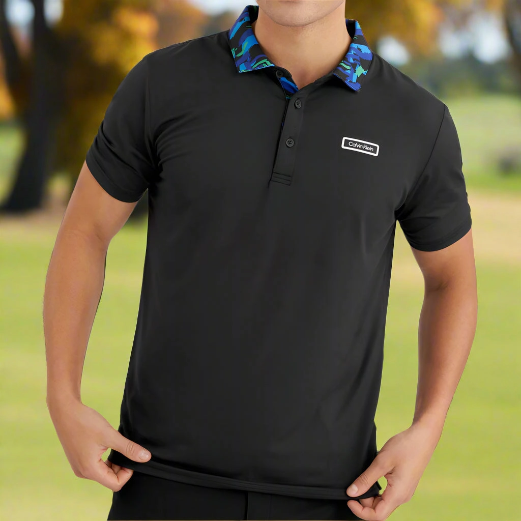 Anti Bacterial Treatment Calvin Klein Seabury Polo Shirt - Black