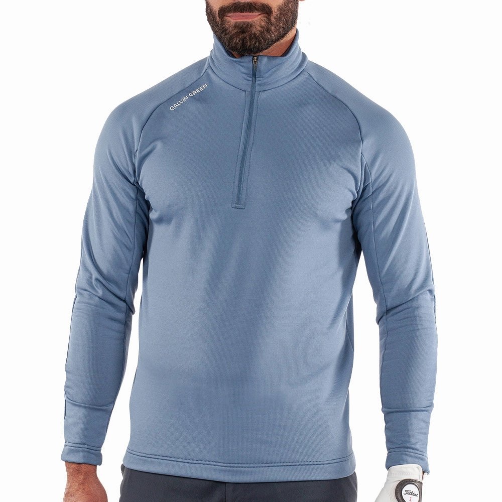 pearl accents Daily Fit Galvin Green Drake 1/4 Zip Pullover - Moonlight Blue