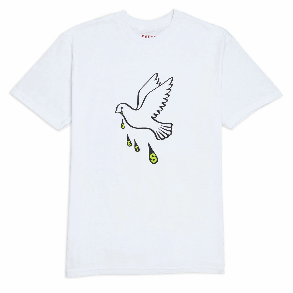 Poets Message Dove Screened T-Shirt - White Layering Comfort Wear Breathable Fit