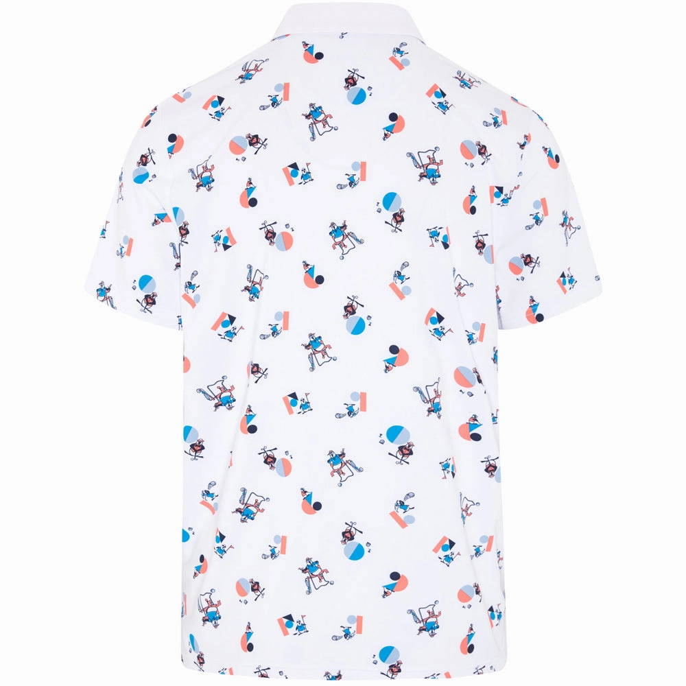 Original Penguin All Over Memphis Print Polo Shirt - Bright White Street Trendy