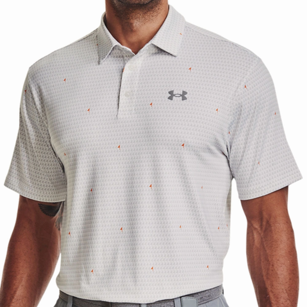 Under Armour Playoff Polo Shirt 2.0 - White/Grey/Orange OdorResistant
