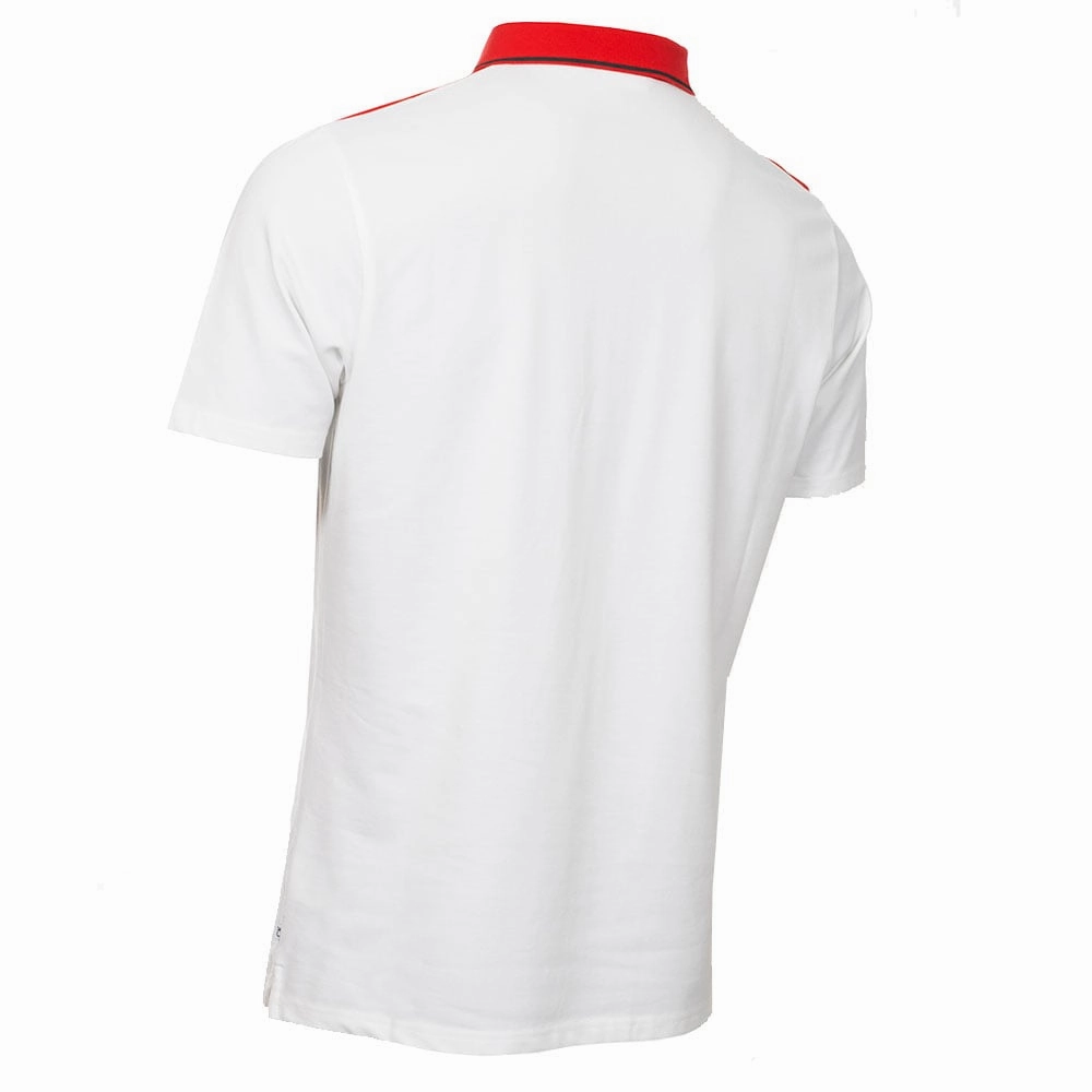 Minimalist fashion Drip Dry Fabric Calvin Klein Pacific Grove Polo Shirt - White/Cardinal Red