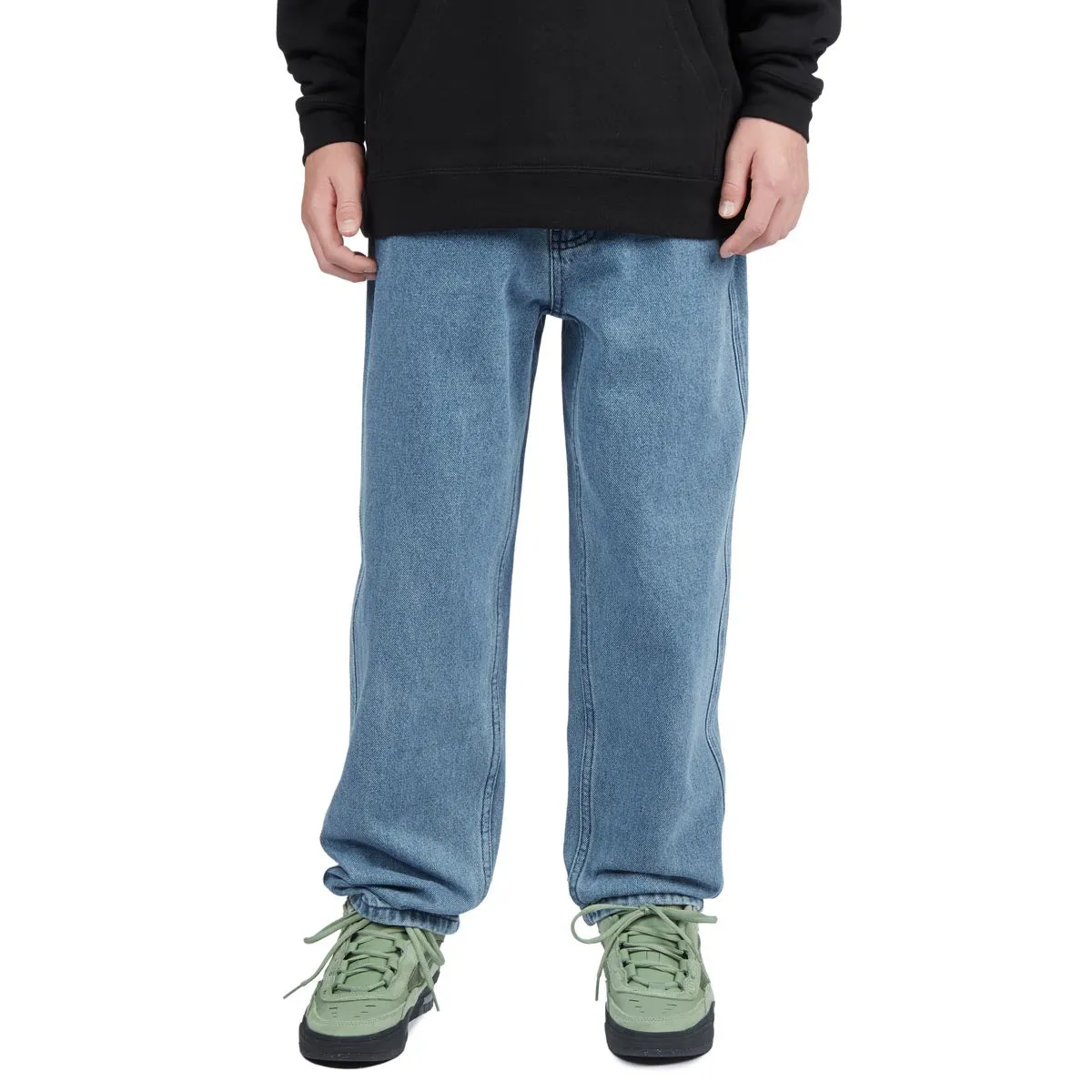 CCS Youth Baggy Taper Denim Jeans - Medium Blue Flexible Durability Stretchable Wear