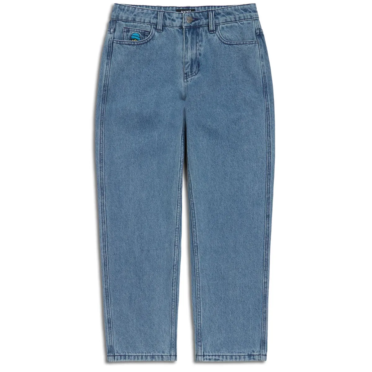 breathable panels Sport Fit CCS Youth Baggy Taper Denim Jeans - Medium Blue