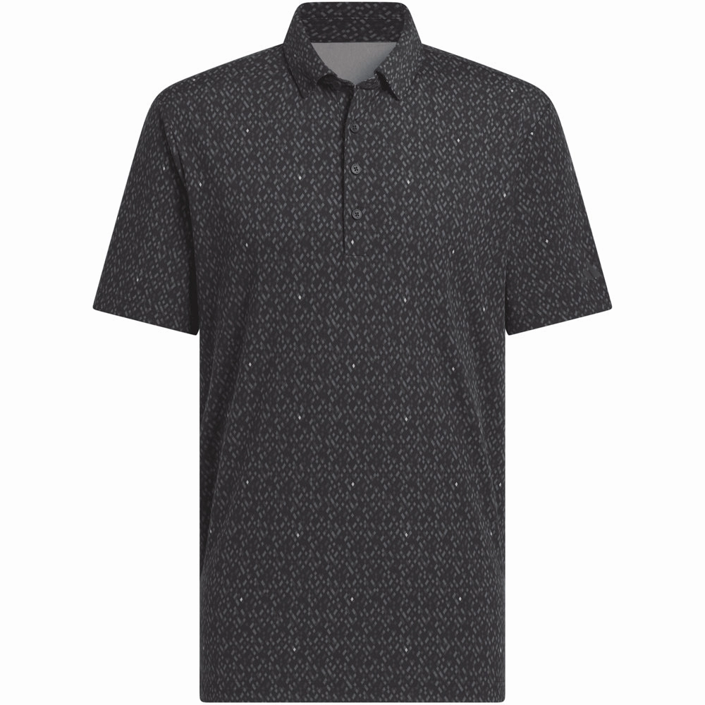 Versatile Layering Reinforced Shoulder Seams adidas Ultimate365 Micro Argyle Polo Shirt - Black/Carbon
