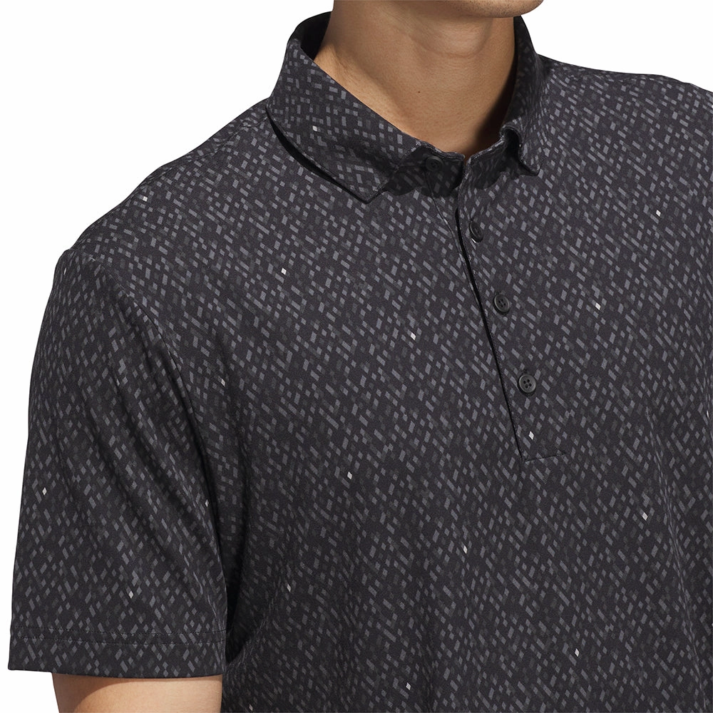 adidas Ultimate365 Micro Argyle Polo Shirt - Black/Carbon Durable Color Retention Perfect for Any Outfit