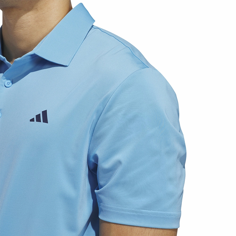 adidas Ult365 Solid Polo Shirt - Semi Blue Burst Layered Neckline Casual Comfort Look