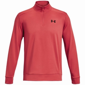 Under Armour Armour Fleece 1/4 Zip Pullover - Chakra Red tribal print button detail