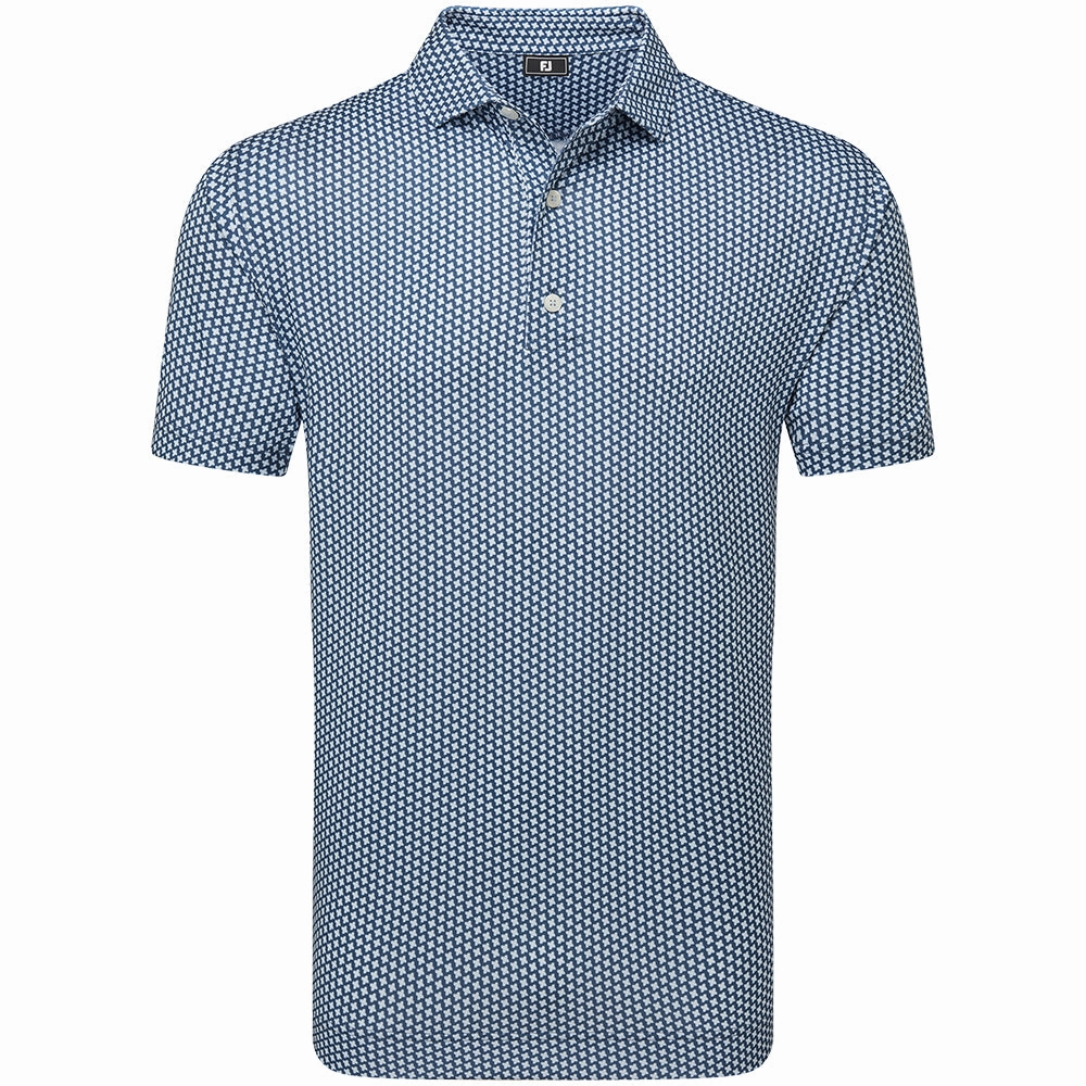 FootJoy Houndstooth Geo Lisle Polo Shirt - Dark Denim Fashionable Look cyber monday