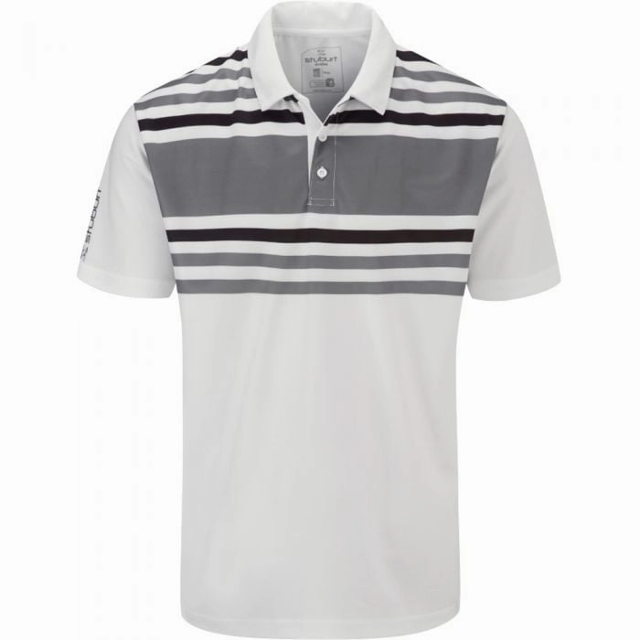 Relaxed fit style Stuburt Evolve Pure Stripe Polo - White/Storm