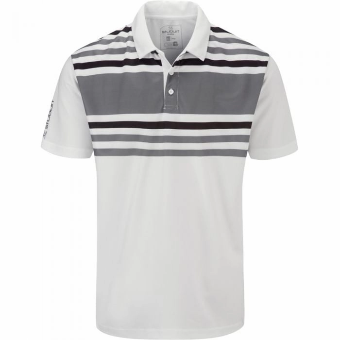 Stuburt Evolve Pure Stripe Polo - White/Storm Casual Fit