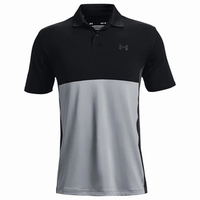 Under Armour Performance Blocked Polo Shirt - Black/Steel Relax Outfit