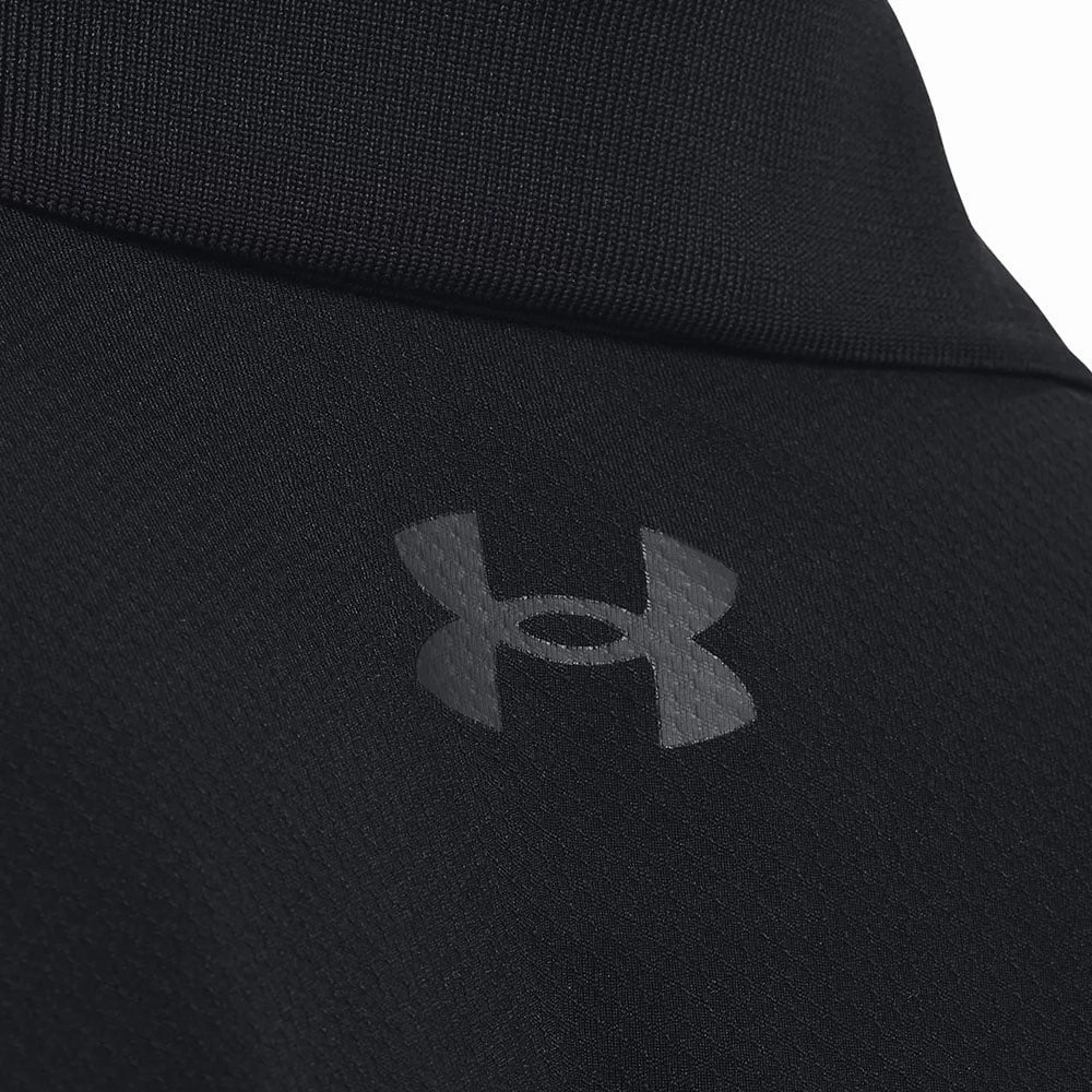 UV Protective Fabric Under Armour Performance Blocked Polo Shirt - Black/Steel
