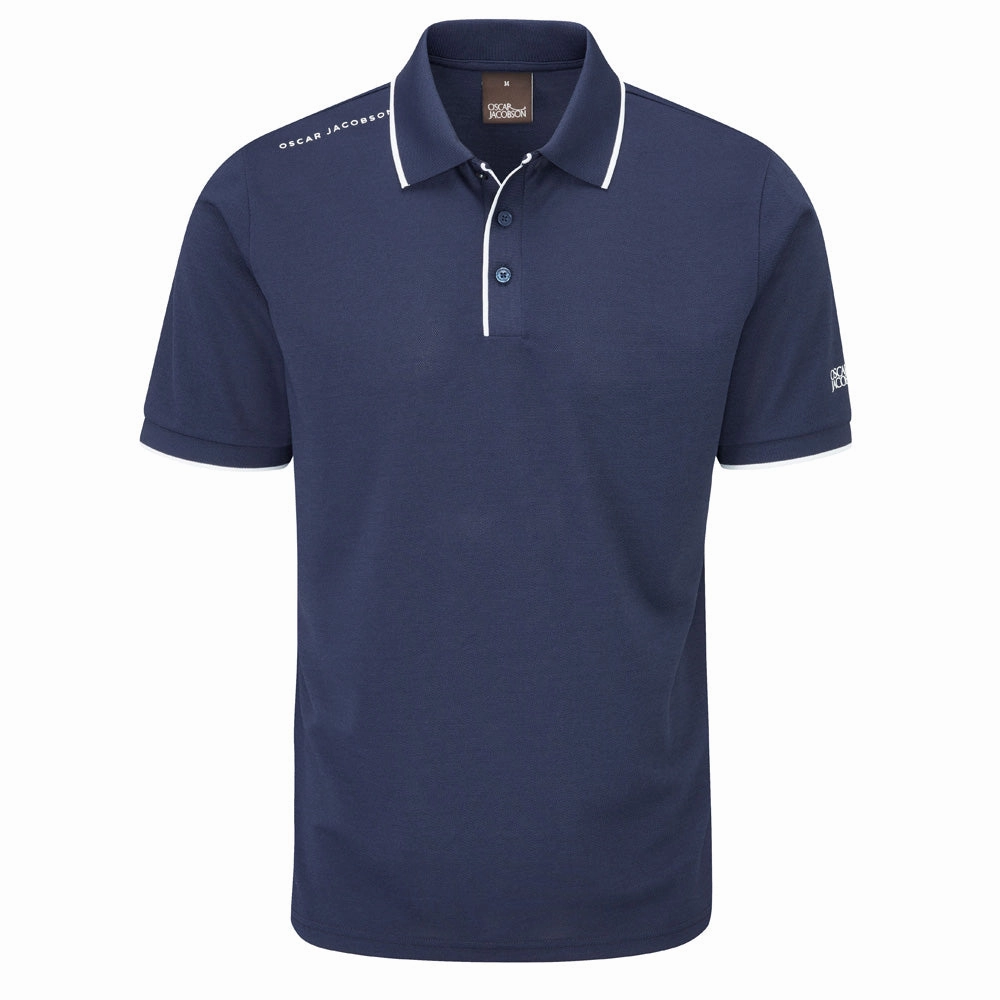 Oscar Jacobson Cooper Polo Shirt - Navy Fresh and Cool tall size