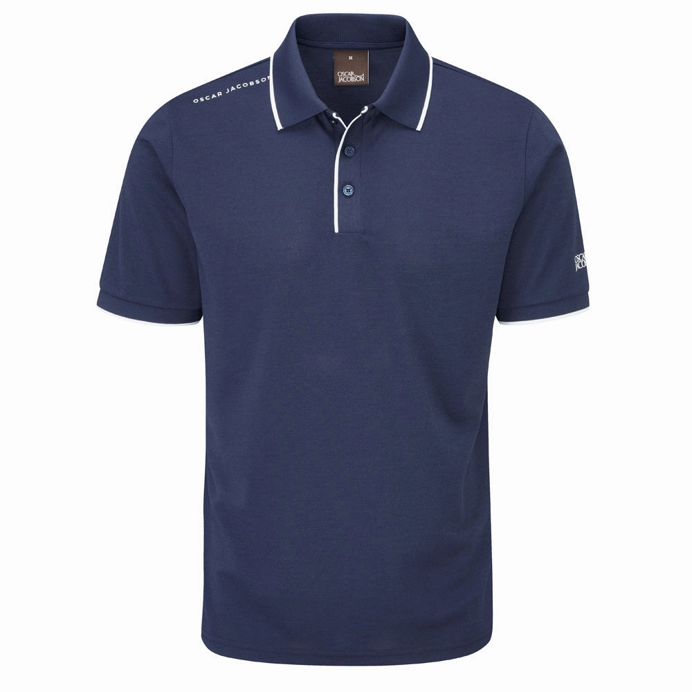 Oscar Jacobson Cooper Polo Shirt - Navy Anti Pilling Treatment