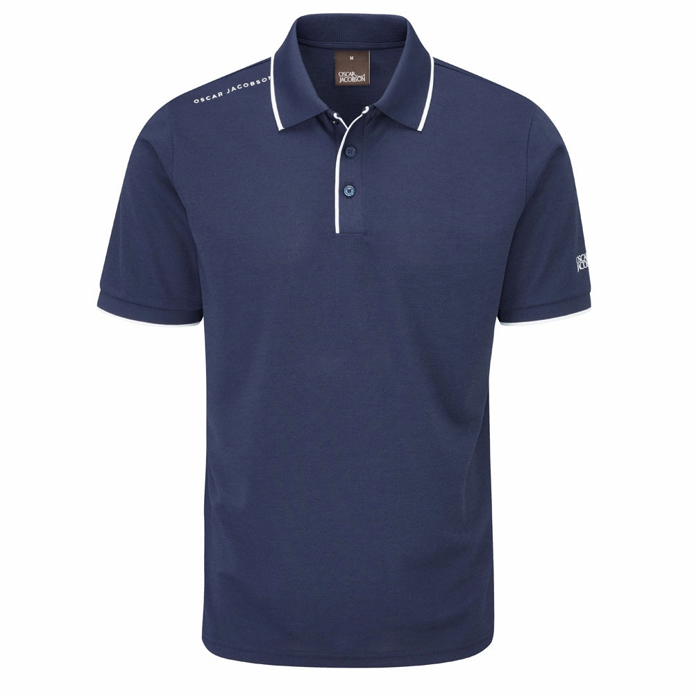 Oscar Jacobson Cooper Polo Shirt - Navy Polka Dot Pattern Classic Style