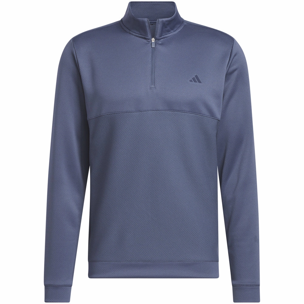 adidas Textured 1/4 Zip Pullover - Preloved Ink Relaxed Layer