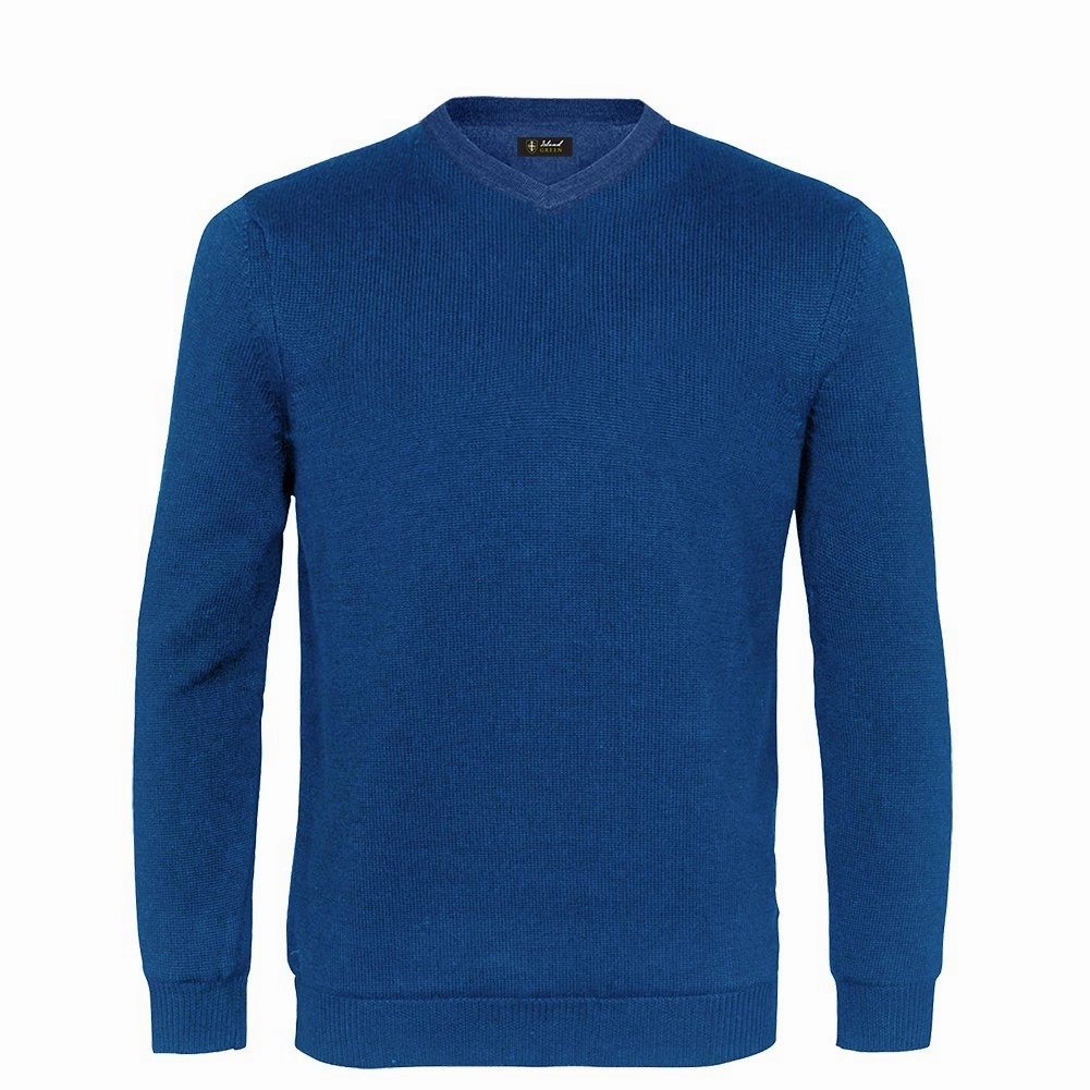 Island Green Supersoft Fine Knit V Neck Sweater - Marine Warm Fashion