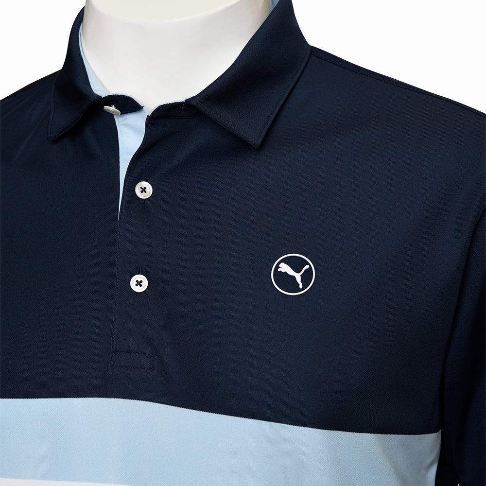 Puma Pure Colorblock Polo Shirt - Deep Navy/White Glow FunctionalPockets family gathering