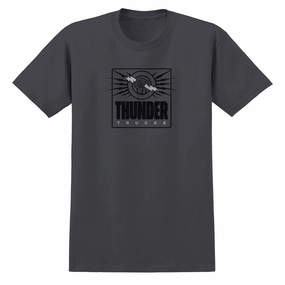 Thunder Live Wire T-Shirt - Charcoal/Black/Grey Print Relaxed Comfort Fit Casual Essentials