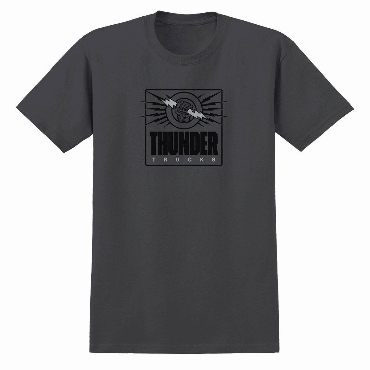 Thunder Live Wire T-Shirt - Charcoal/Black/Grey Print Micro Perforation