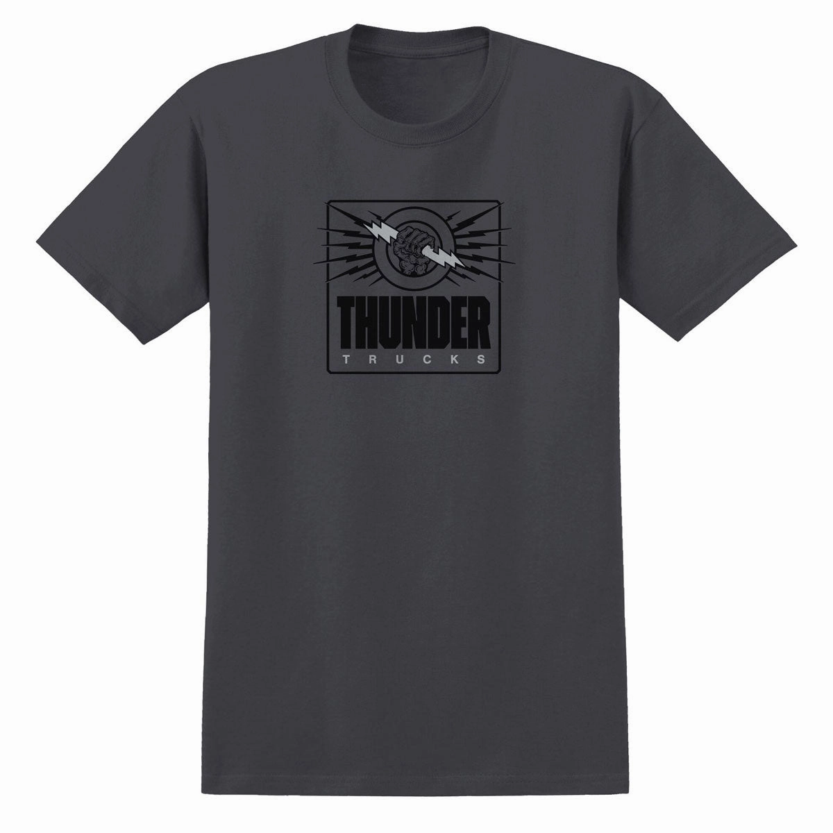 Thunder Live Wire T-Shirt - Charcoal/Black/Grey Print Light and Breezy Smart Comfort