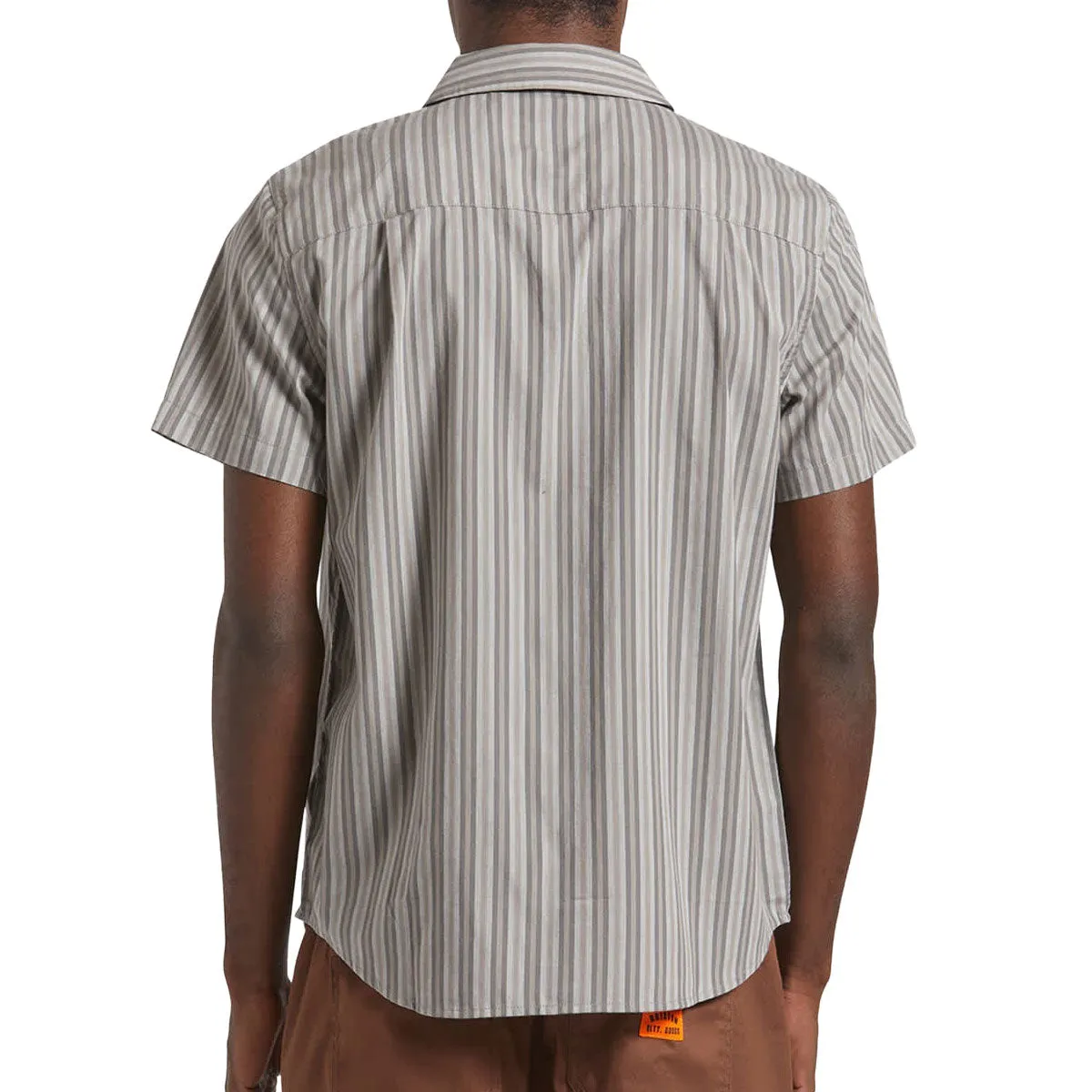 Brixton Charter Stripe Shirt - Charcoal Grey No Slip Shoulder Grips