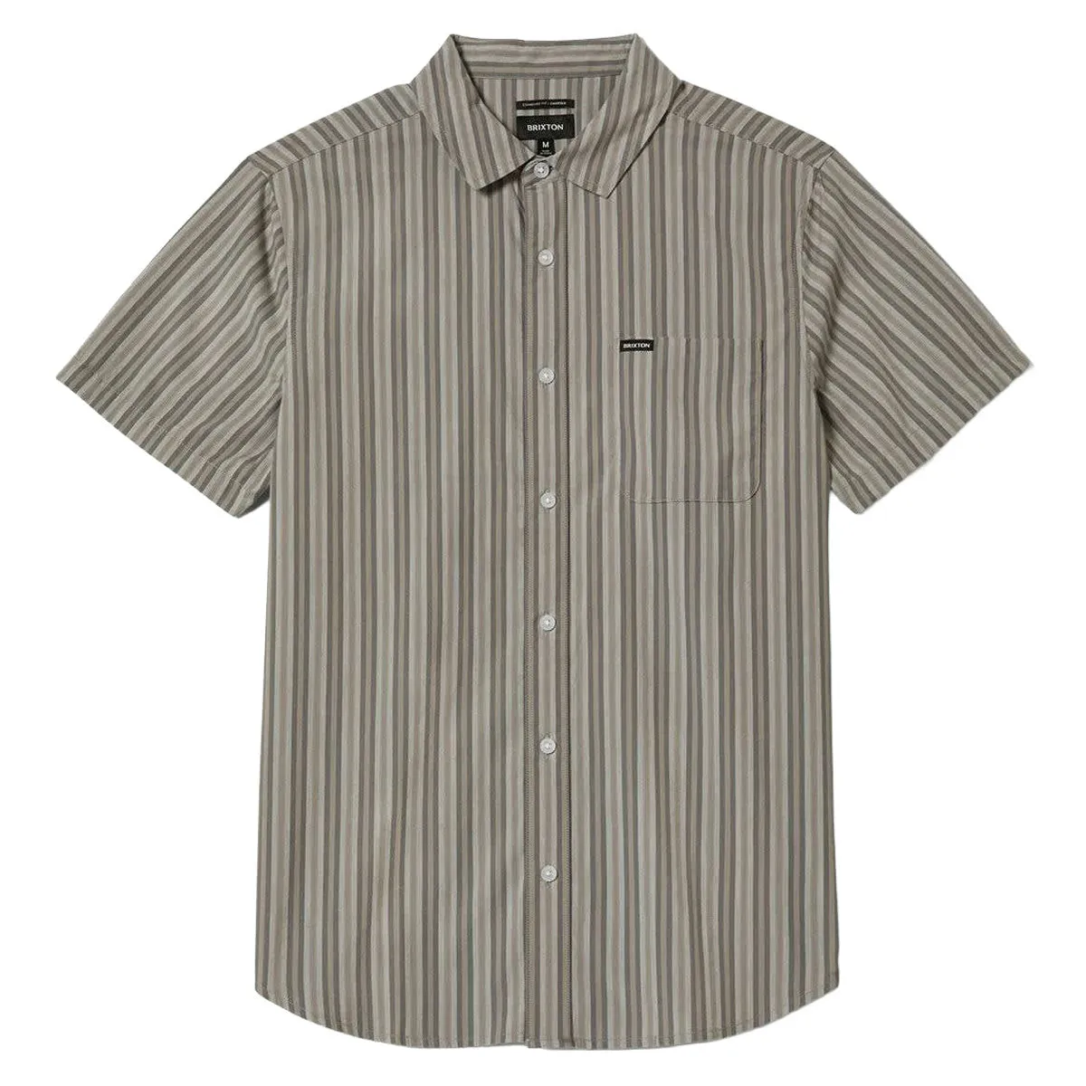Brixton Charter Stripe Shirt - Charcoal Grey Button-up
