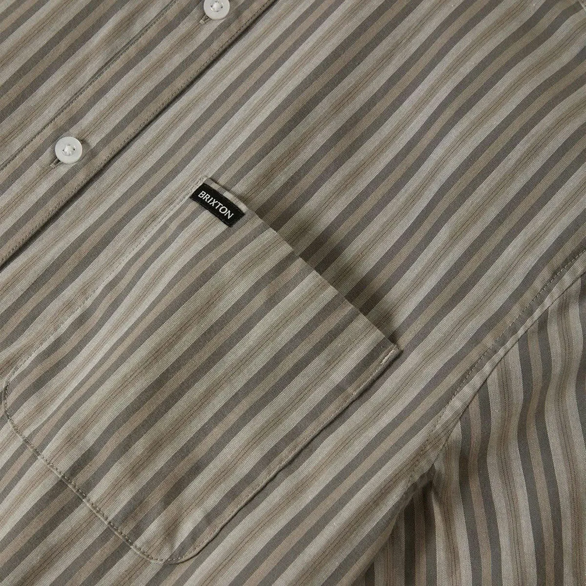 Moisture Management Tech Quick Dry Construction Brixton Charter Stripe Shirt - Charcoal Grey