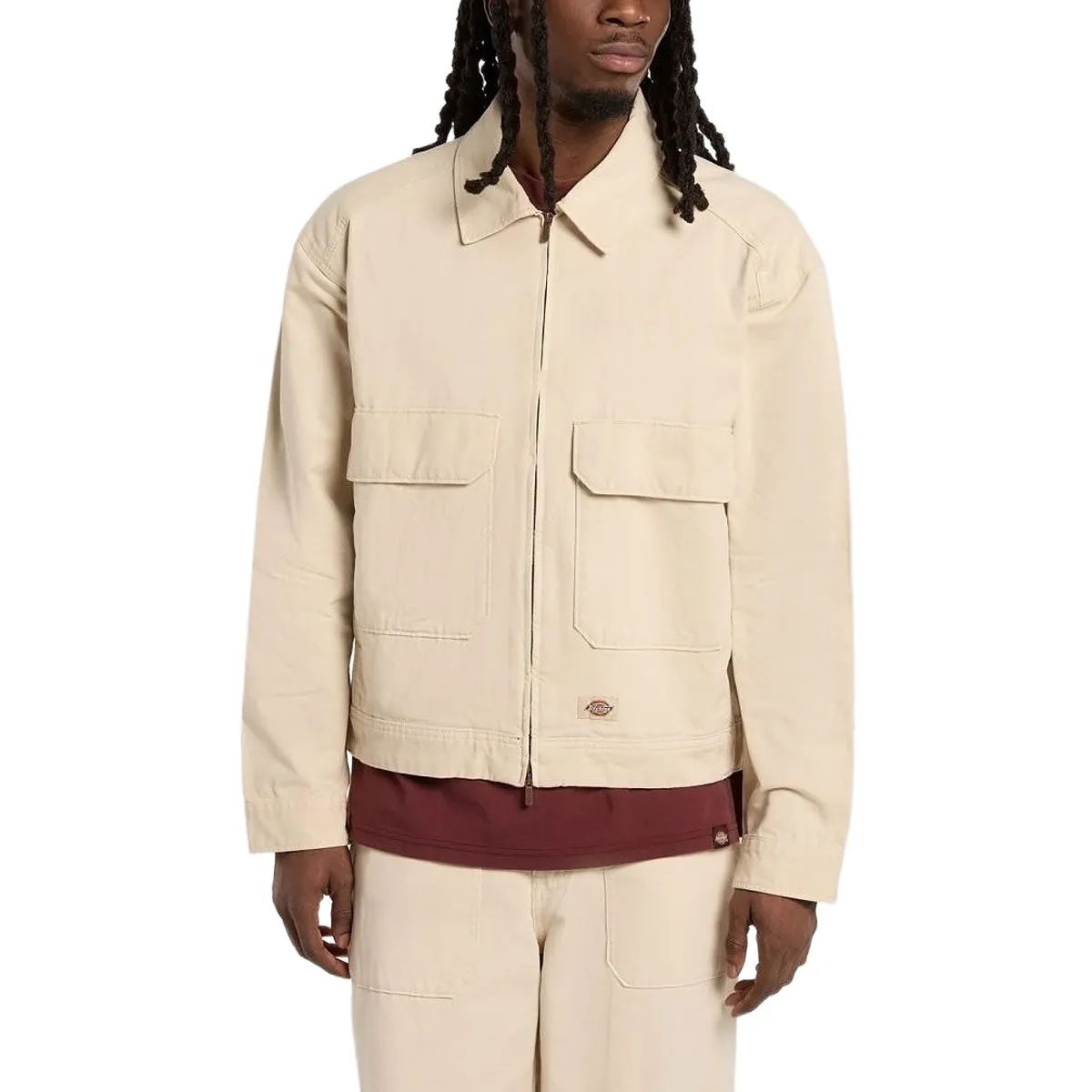 Dickies Fort Smith Trucker Jacket - Wood Ash Noise Reduced Fabric AbrasionResistant