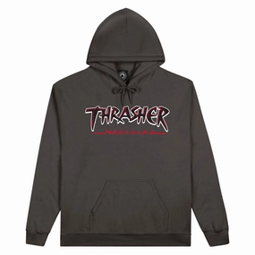 Chic Street Running wear Thrasher Slash Hoodie - Charcoal