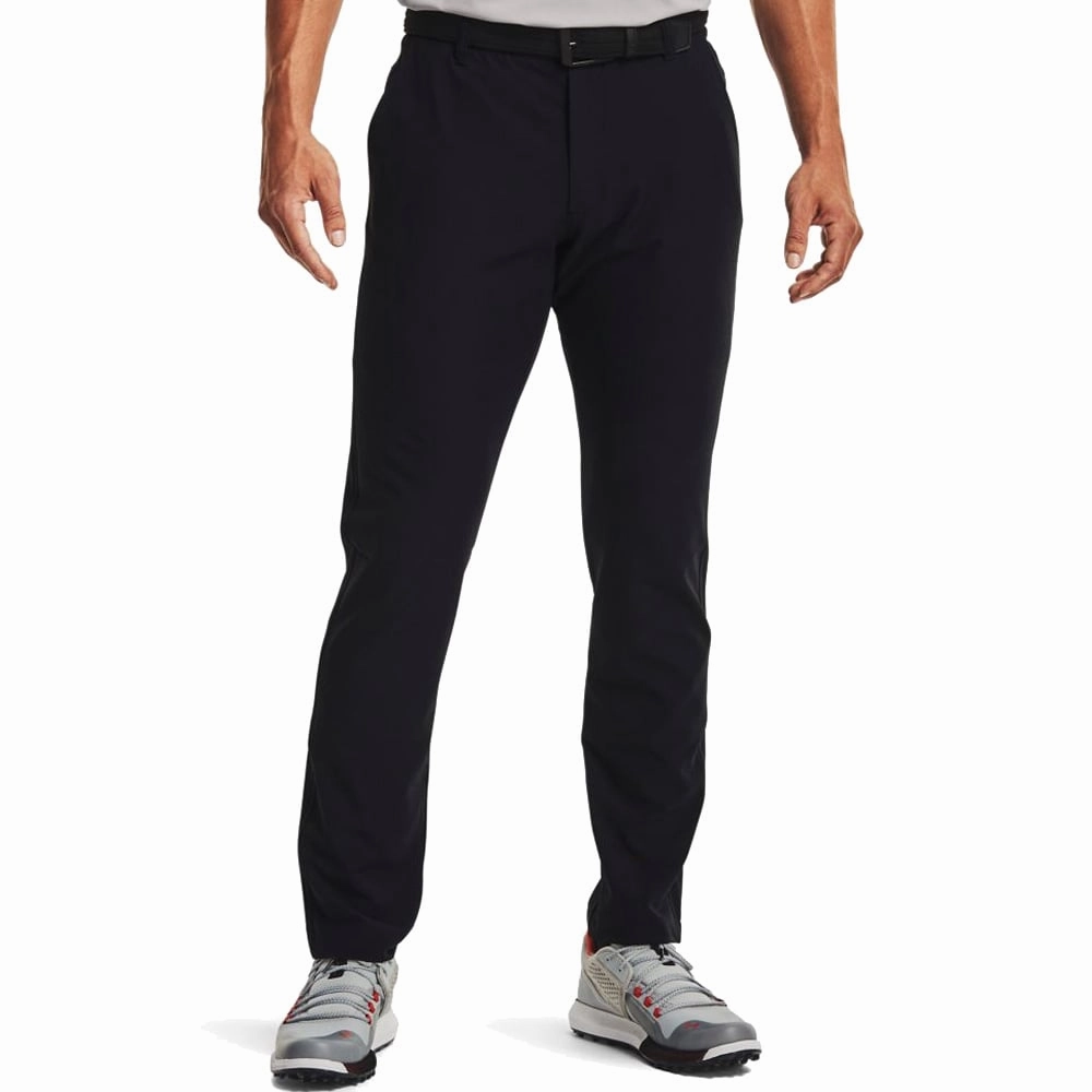 Travel Essential slim fit Under Armour Drive Tapered Trousers - Black/Steel Medium Heather/Halo Gray