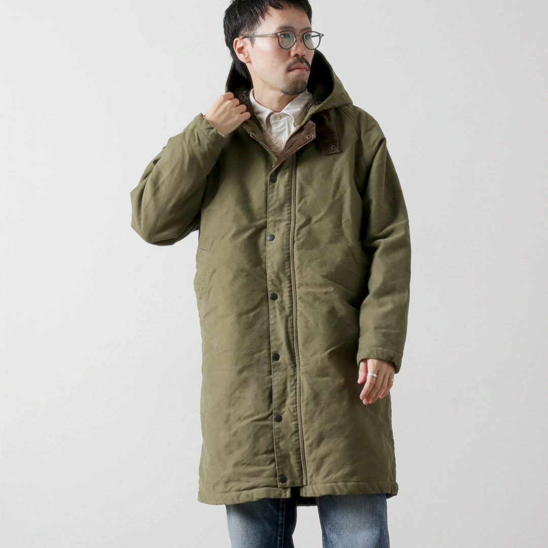 FOB FACTORY / F2450 Moleskin Hooded Coat Windproof Inner Layer Holiday Trip