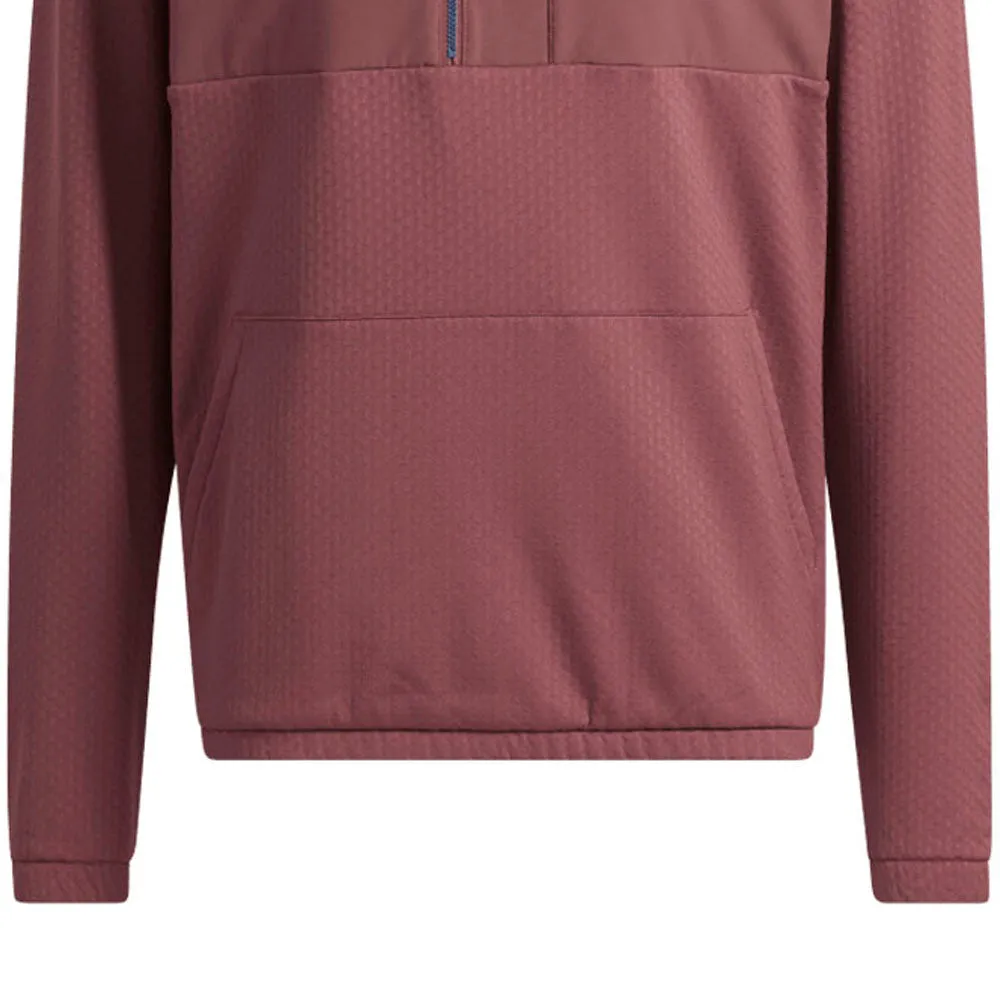 Adidas Fleece Anorak - Quiet Crimson Compression Storage Lightweight Feel
