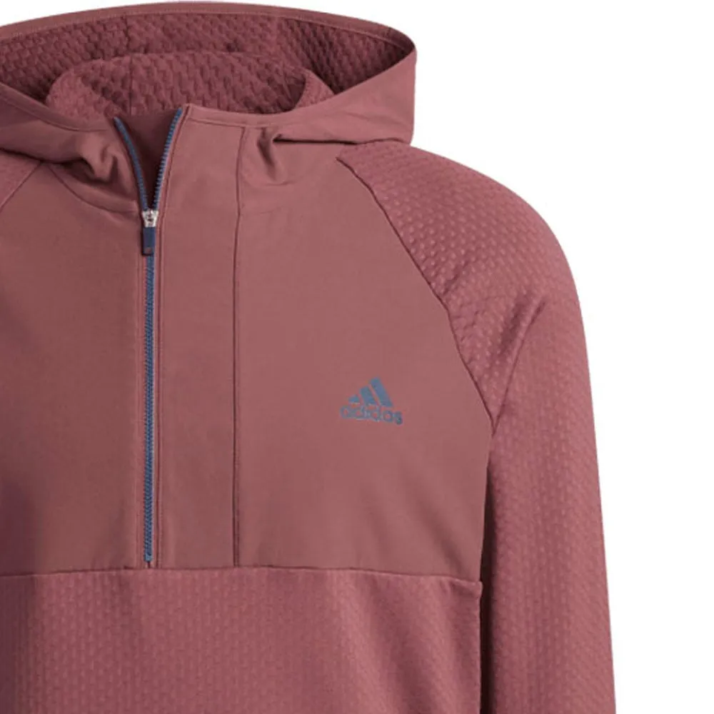 Adidas Fleece Anorak - Quiet Crimson Travel Layer Lightweight Thermal Tech