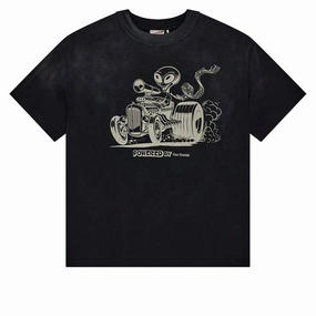 Deus Ex Machina Celestial Rod T-Shirt - Anthracite Geometric Pattern