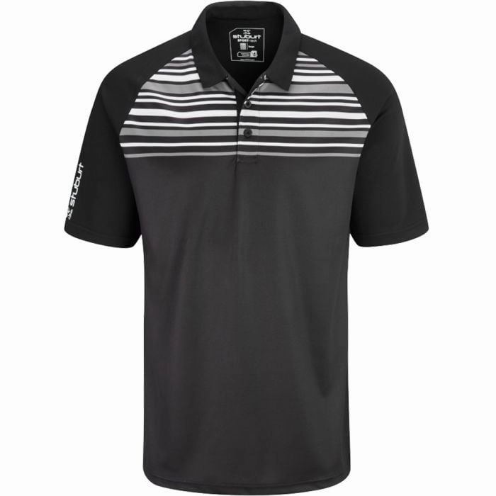 Stuburt Kingsclere Polo Shirt - Black Drip Dry Fabric Recycled Polyester Thread