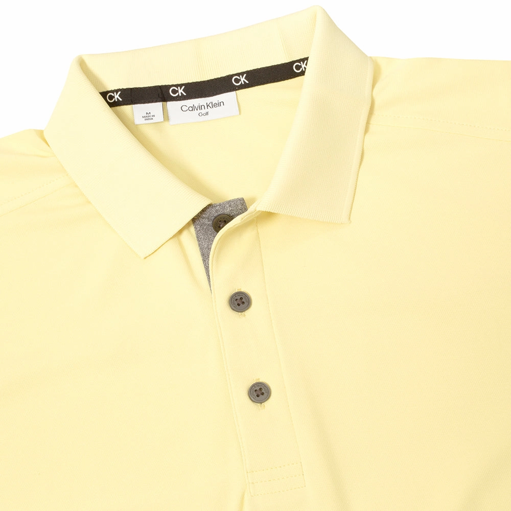Stretchable Collar Band Calvin Klein Club Polo Shirt - Lemon