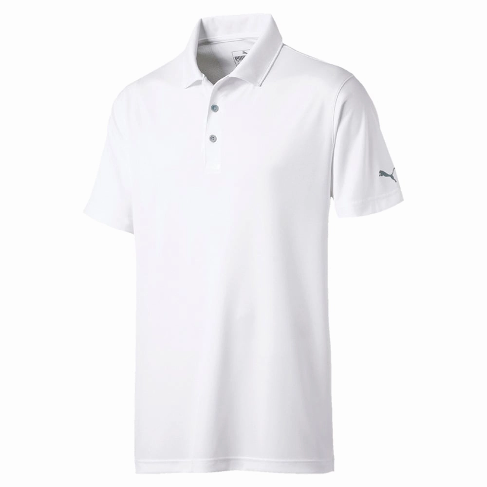 Skinny Fit All-Day Comfort Wear Puma Rotational Polo Shirt - Bright White