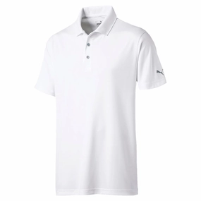 Skinny Fit All-Day Comfort Wear Puma Rotational Polo Shirt - Bright White