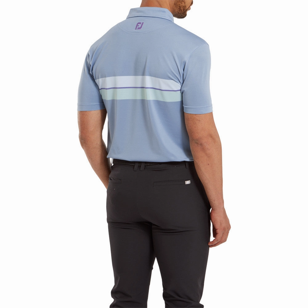 Stain Resistant Breathable and Comfortable FootJoy Double Chest Band Pique Polo Shirt - Storm
