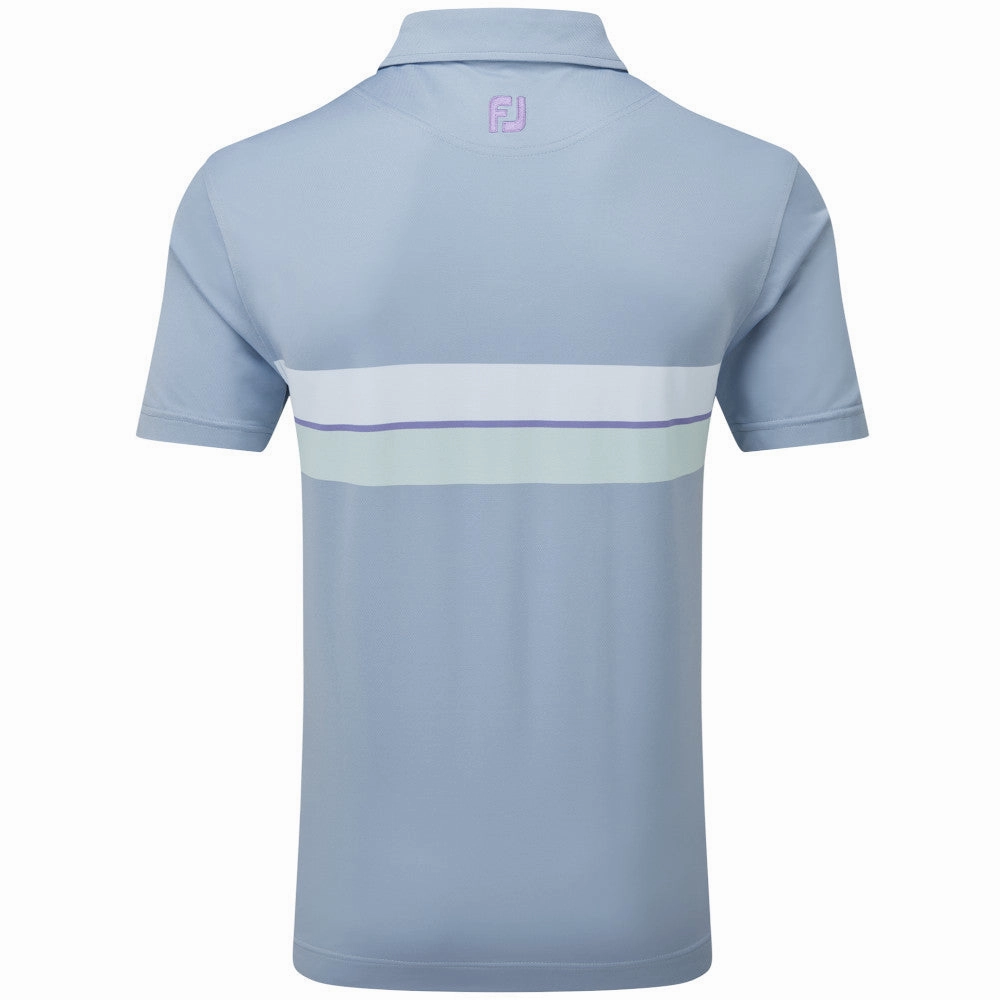 Street Comfort Style FootJoy Double Chest Band Pique Polo Shirt - Storm