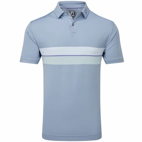Relaxing Day Street Style Trend FootJoy Double Chest Band Pique Polo Shirt - Storm