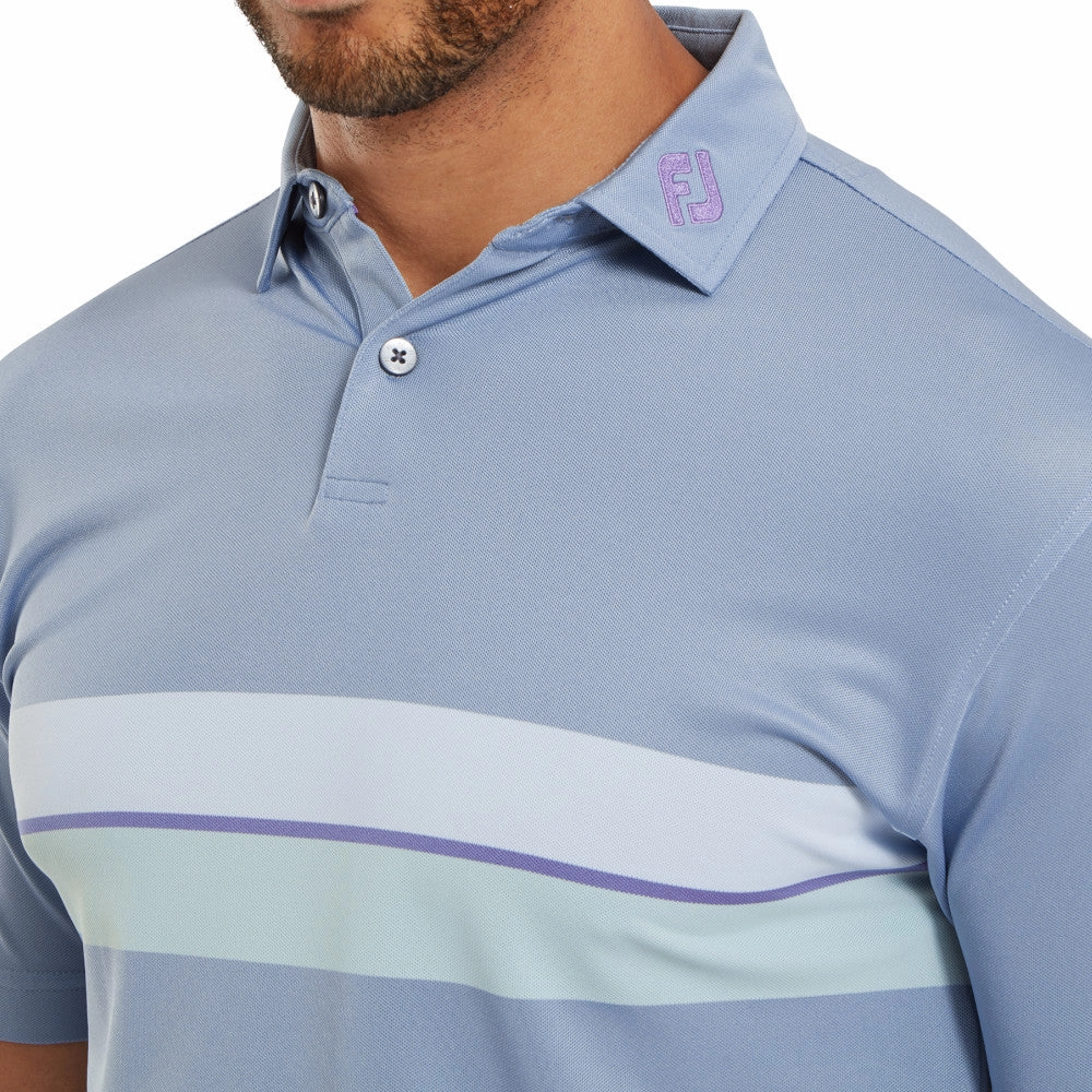 Simple Wear Essential Fit FootJoy Double Chest Band Pique Polo Shirt - Storm